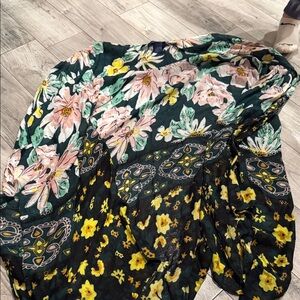 Floral Women's Top - Black and Yellow